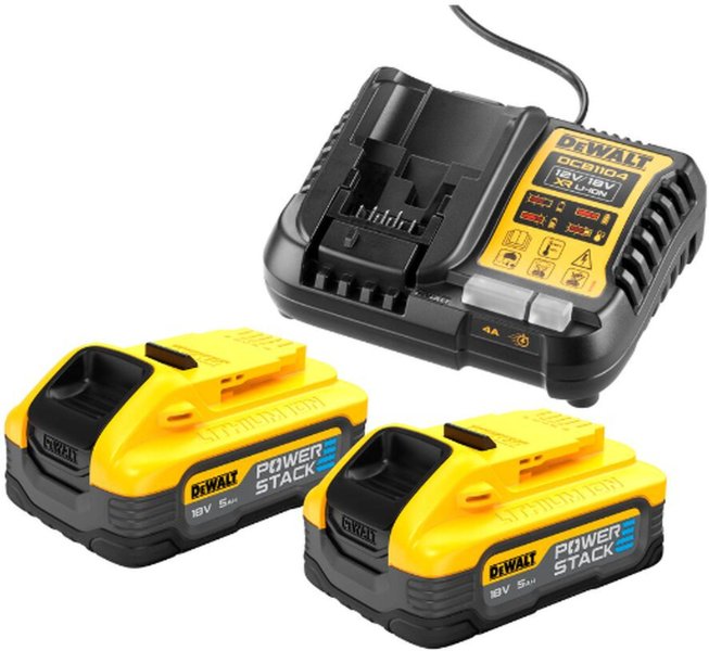 DEWALT DCB1104H2 nabíječka s akumulátory Powerstack 2x 5Ah XR Li-ion 18V ORIGINÁL