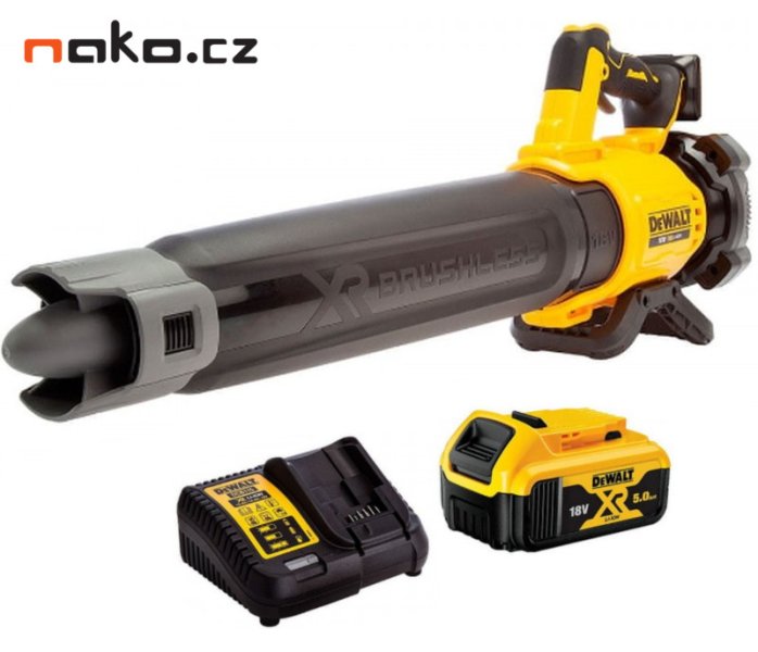 DeWALT DCMBL562P1 aku zahradní fukar na listí bezuhlíkový 1x aku 5Ah XR LiIon 18V