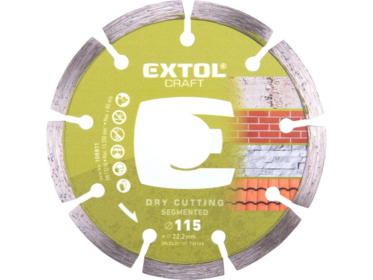 EXTOL CRAFT 108811 kotouč diamantový řezný segmentový 115x22