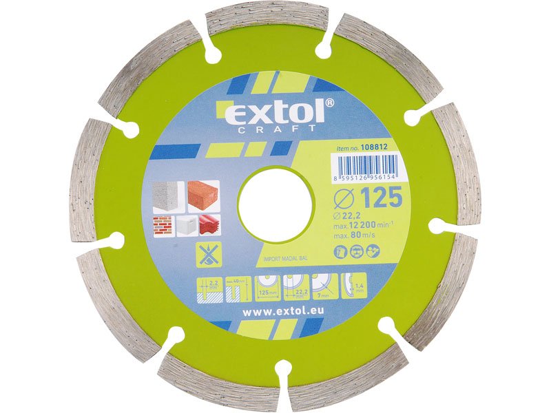EXTOL CRAFT 108812 kotouč diamantový řezný segmentový 125x22