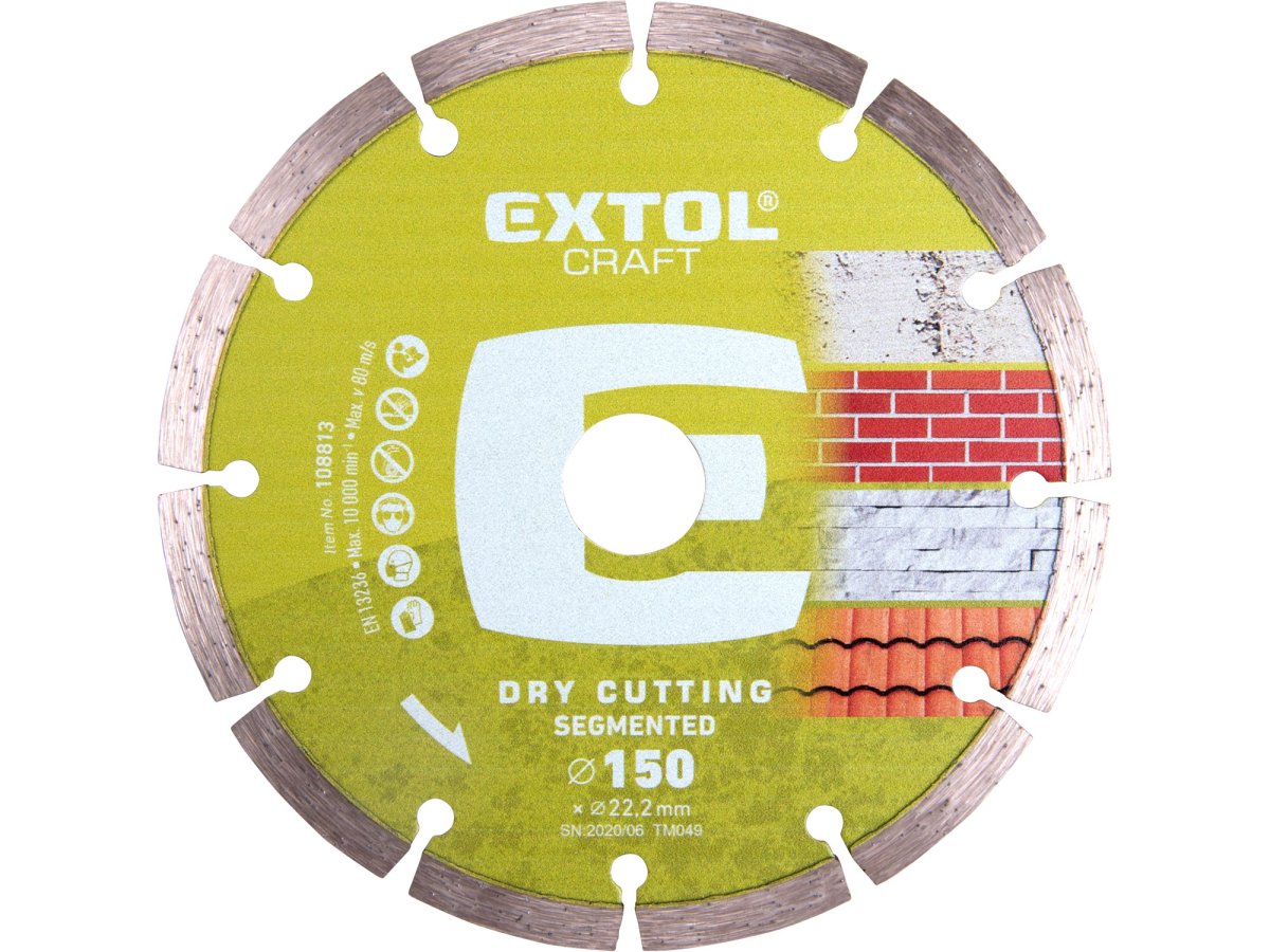 EXTOL CRAFT 108813 kotouč diamantový řezný segmentový 150x22