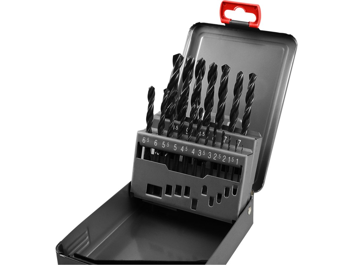 EXTOL PREMIUM 8801191 sada vrtáků do kovu v kovové krabičce 19ks 1-10mm po 0