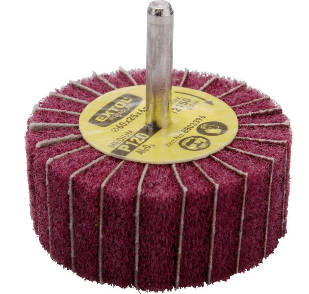 EXTOL PREMIUM 8803396 pr. 60x25x6mm lamelový kotouč kombi rouno / smirek P120 stopkový
