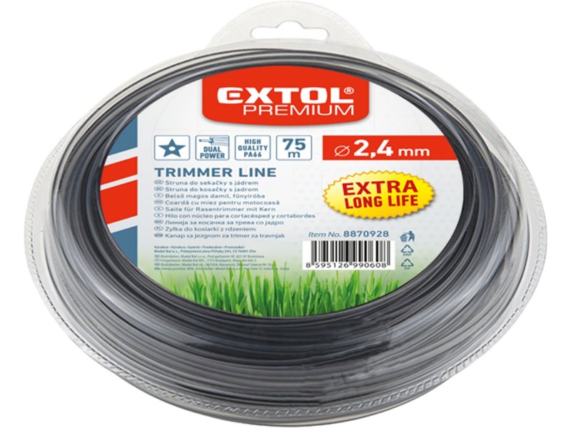 EXTOL PREMIUM 8870928 žací struna do sekačky s jádrem hvězdicová 2