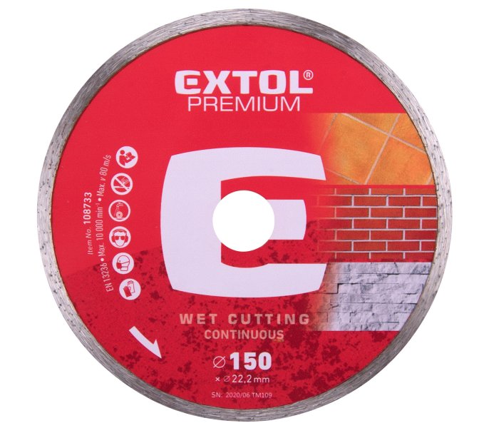 EXTOL PREMIUM kotouč diamantový celoobvodový pr. 150