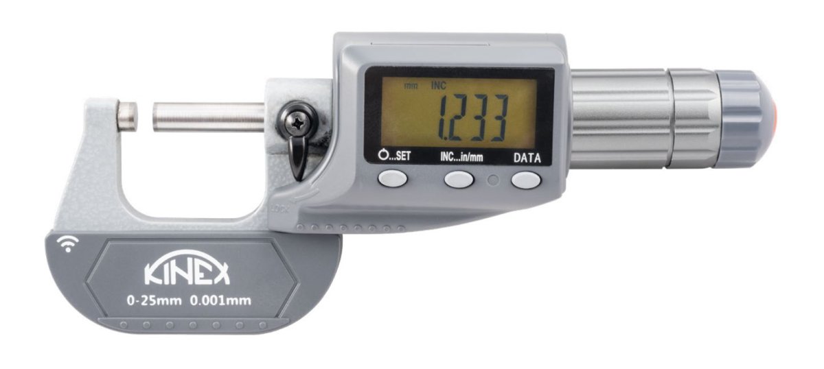 K-MET 7033-95-025 mikrometr třmenový digitální 0-25mm ICONIC Labo Bluetooth 0