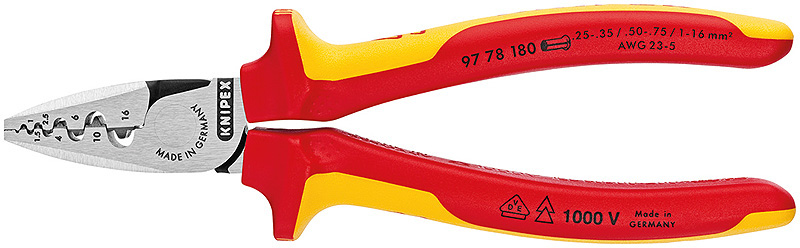 KNIPEX 9778180.09 kleště lisovací na dutinky VDE izolované do 1000V