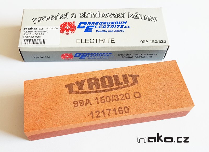 Kámen dvouzrnný 50x25x150 99A 150/320 O6V CARBORUNDUM