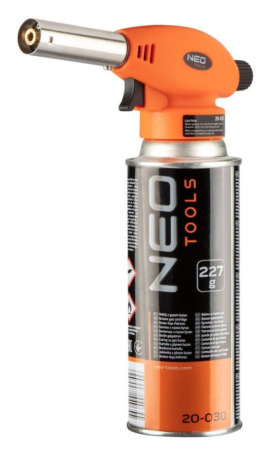 NEO TOOLS 20-041 hořák s piezo zapalováním + plynová kartuše 227g