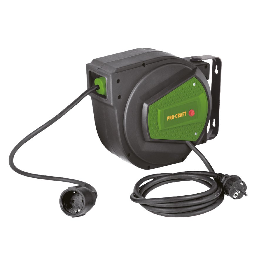 PROCRAFT EK25N prodlužovací kabel 25m v samonavíjecím bubnu na zeď 230V