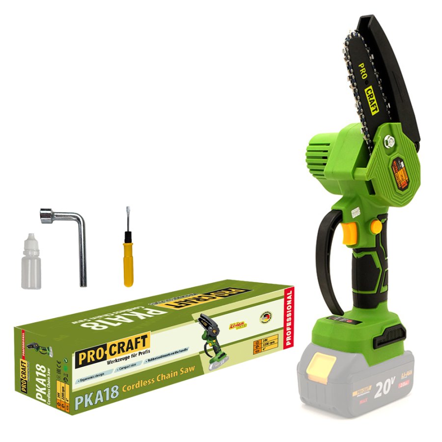 PROCRAFT PKA18 jednoruční aku řetězová pila 10cm LiIon 20V bez aku
