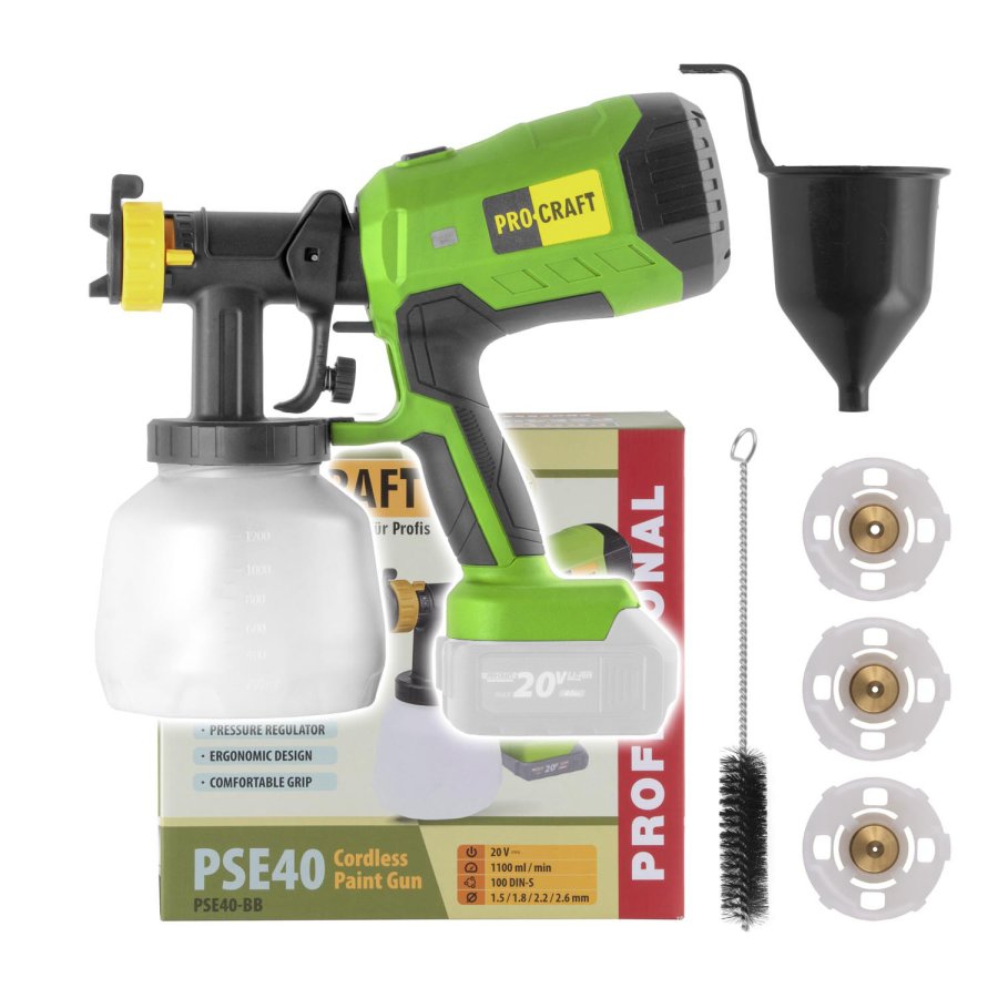 PROCRAFT PSE40BB aku stříkací pistole LiIon 20V