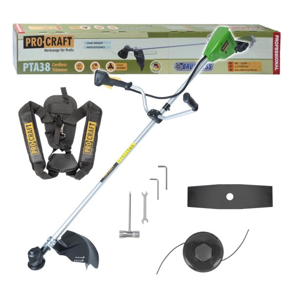 PROCRAFT PTA38 aku křovinořez 2x 20V LiIon