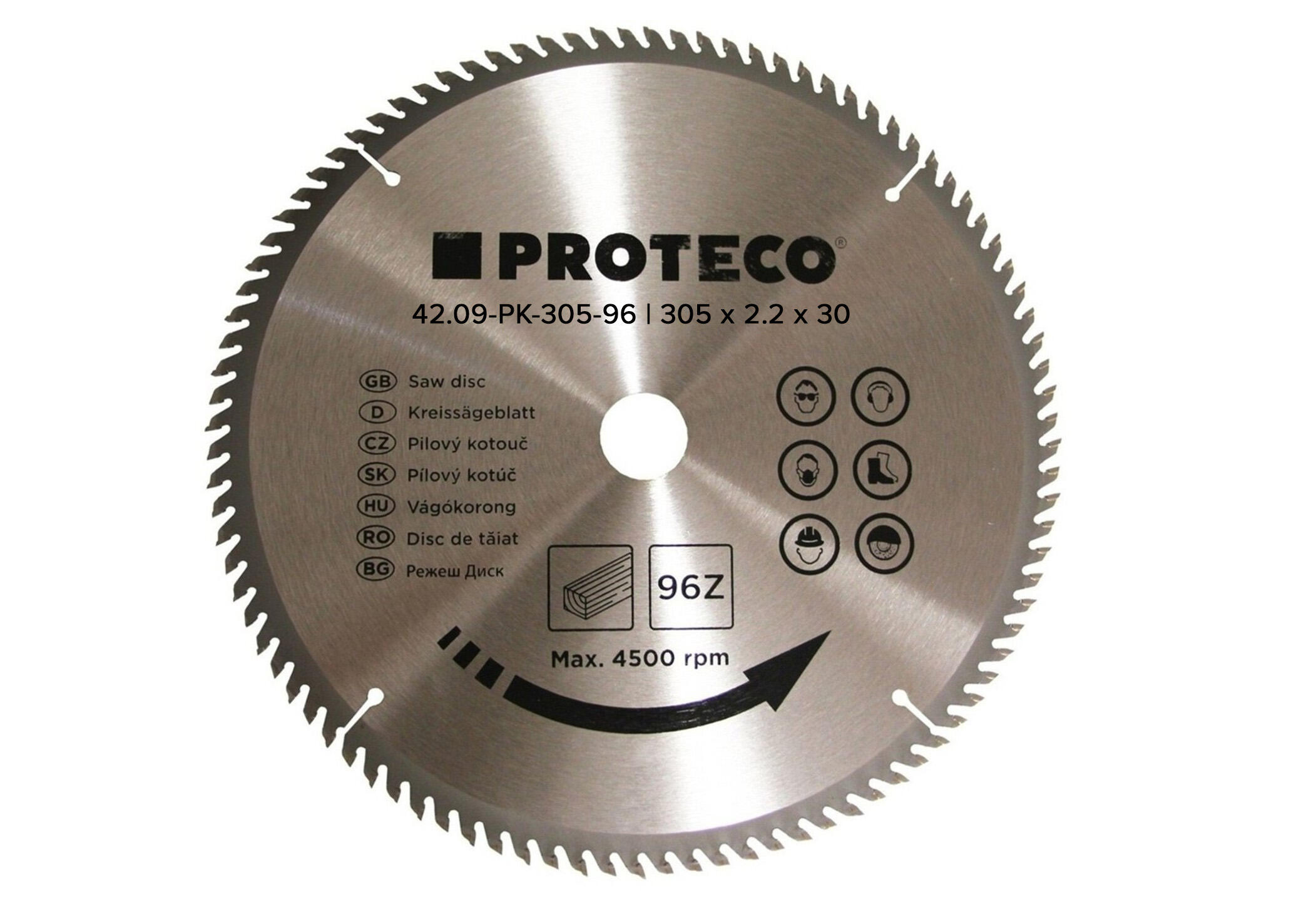 PROTECO 42.09-PK305-96 kotouč pilový SK 305 x 3.2 x 30 96 zubů PROTECO