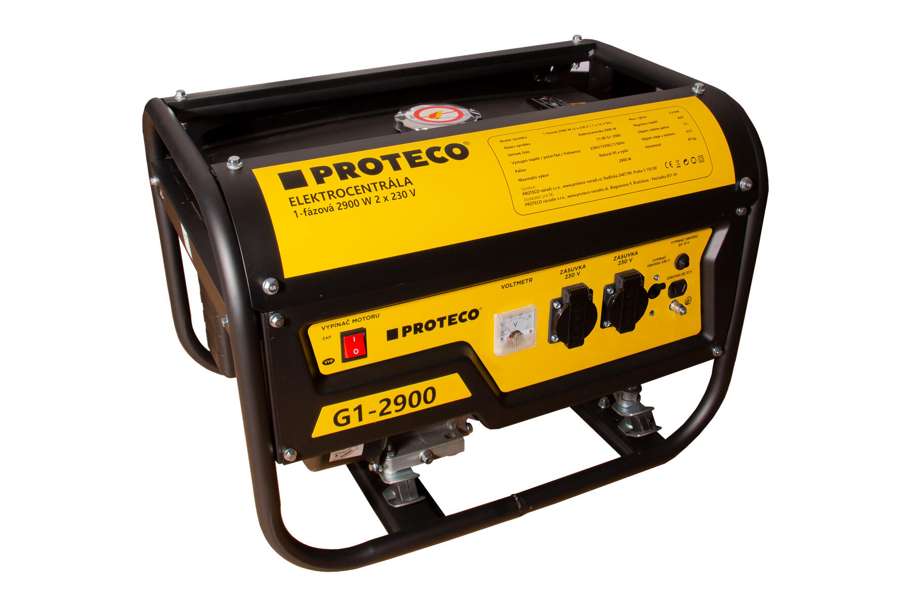 PROTECO 51.08-G1-2900 elektrocentrála 1-fázová 2900W (AC 2x230V
