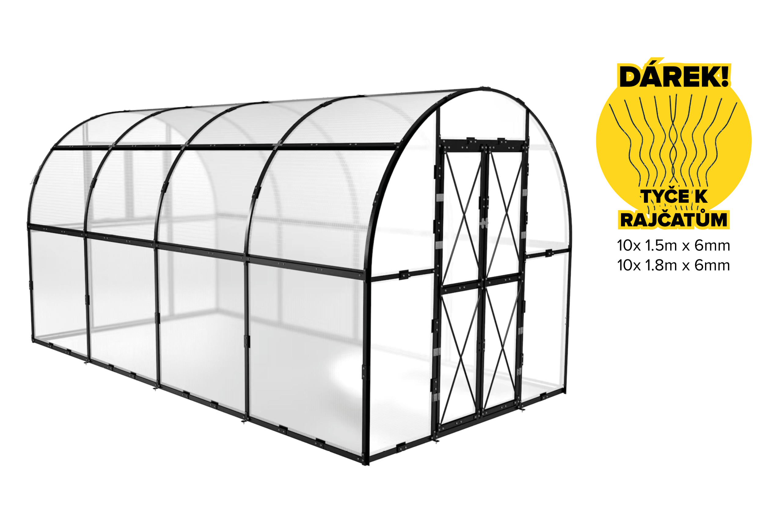 PROTECO skleník obloukový 415 x 205 x 205 cm