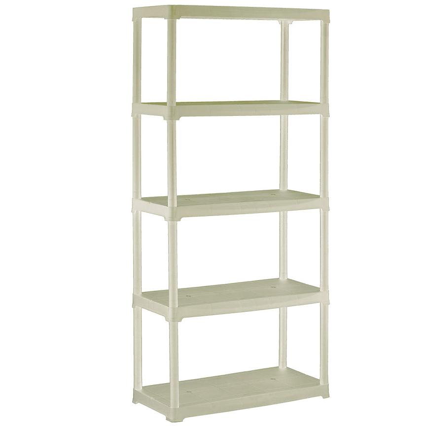 Plastový regál T80/5E écru 176x80x40 cm – 5 polic/30 kg Baumax