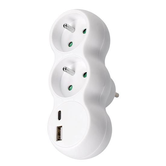 SOLIGHT P100USBC rozbočka s USB A+C nabíječkou