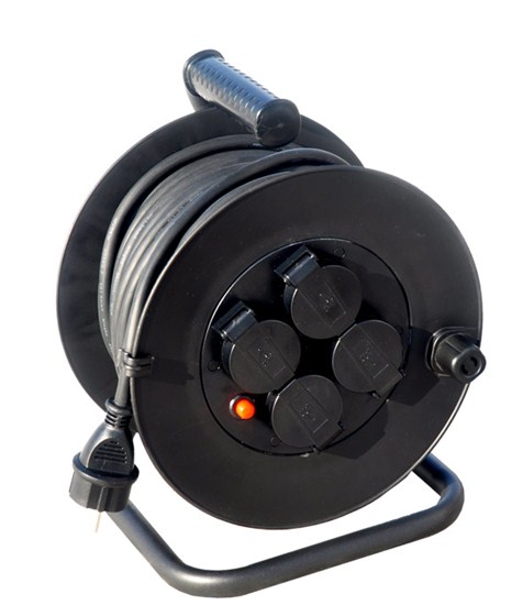 SOLIGHT PB34 kabel prodlužovací gumový 230V 50m/ 4 zásuvky bubnový
