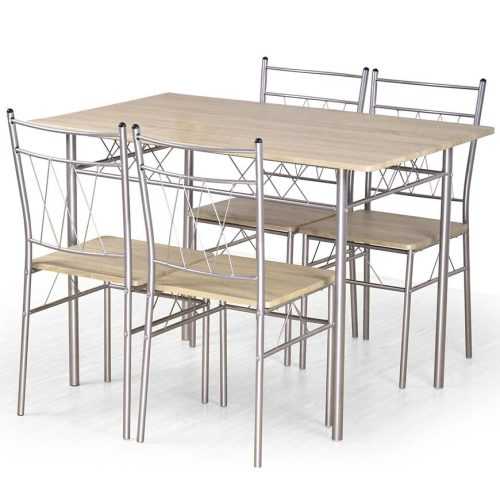 Stolní souprava Faust + 4 židle mdf/ocel – sonoma Baumax