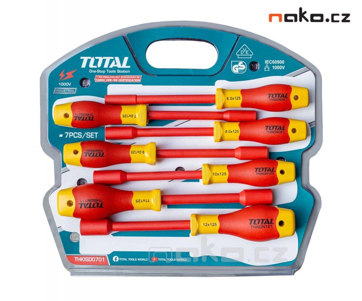 TOTAL THKISD0701 elektrikářské nástrčné klíče s rukojetí izolované 1000V VDE