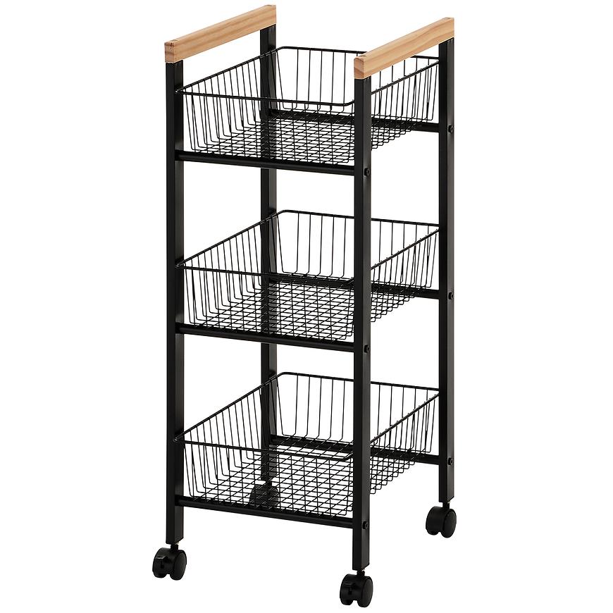 Úložný vozík 3patrový GC6010 3 černá/přírodní Baumax