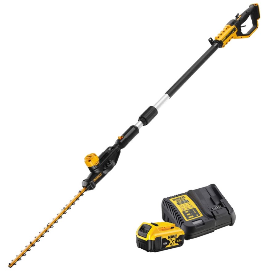 DeWALT DCMPH566P1 aku nůžky na živé ploty s dlouhou násadou 18V 1x5