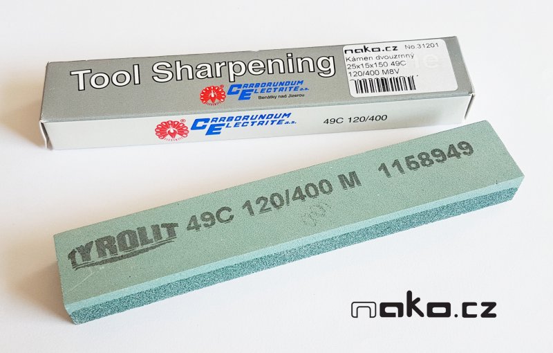Kámen dvouzrnný 25x15x150 49C 120/400 M8V CARBORUNDUM