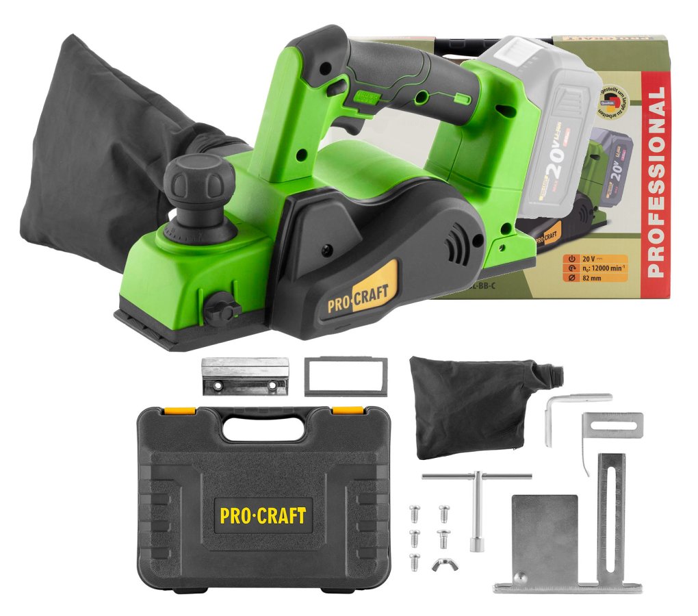 PROCRAFT PE20BL bezuhlíkový hoblík LiIon 20V