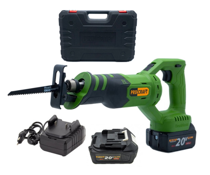 PROCRAFT PSS20 bezuhlíková aku pila ocaska LiIon 20V 2x 4Ah