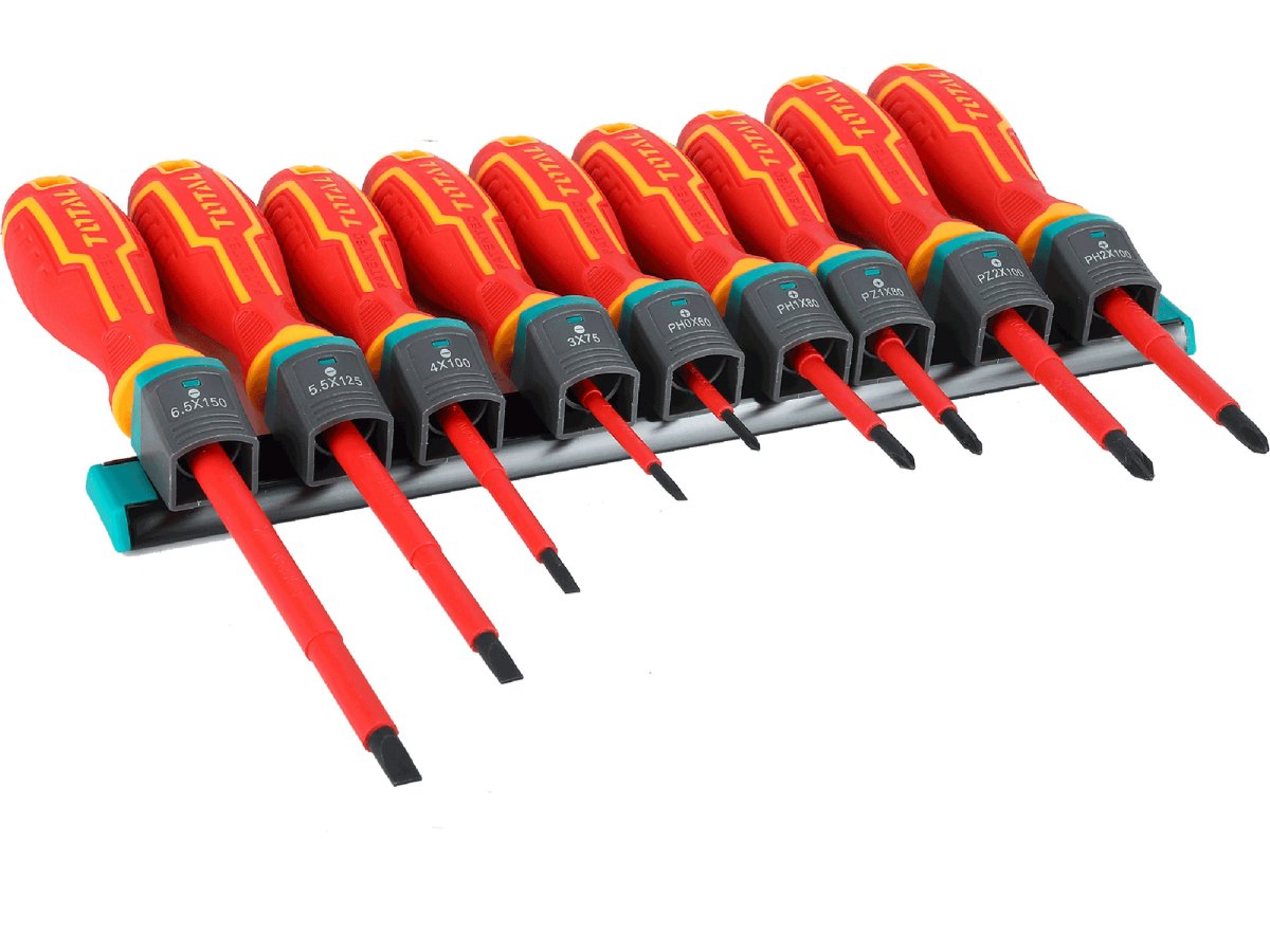 TOTAL THTIS596 sada izolovaných elektrikářských šroubováků VDE 1000V 9ks industrial