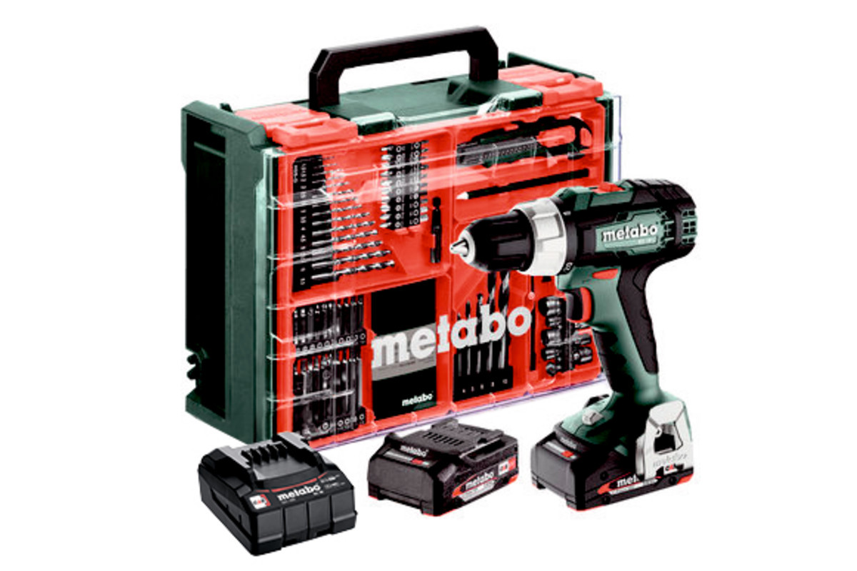 METABO BS 18 L SET aku vrtačka MOBILNÍ DÍLNA 18V 2x2Ah LiIon metaBOX 614051710