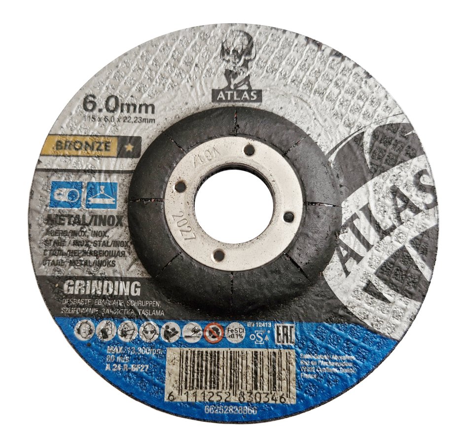 ATLAS 115x6.0 A24R BF27 brusný kotouč na ocel a nerex 66252828866