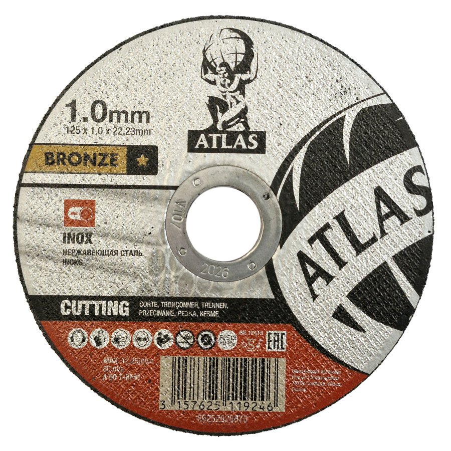 ATLAS 125x1.0 A60T BF41 řezný kotouč na nerez a ocel 66252828875