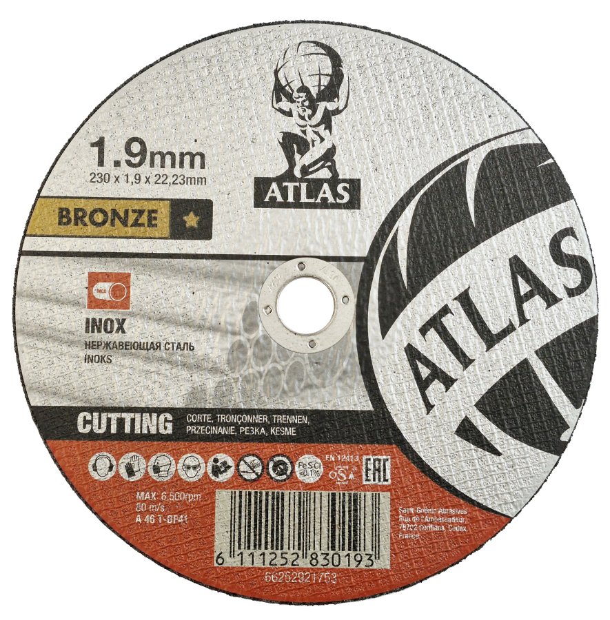 ATLAS 230x1.9 A46T BF41 řezný kotouč na nerez a ocel 66252821753