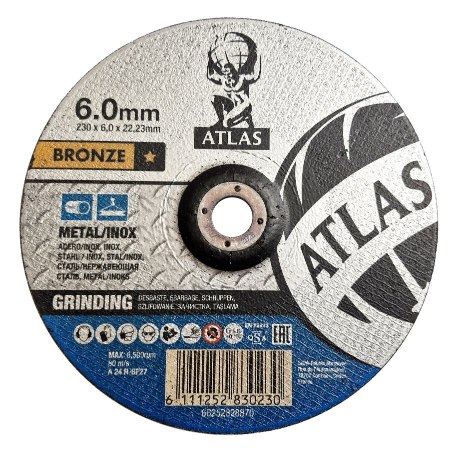 ATLAS 230x6.0 A24R-BF27 brusný kotouč na ocel a nerez 66252828870