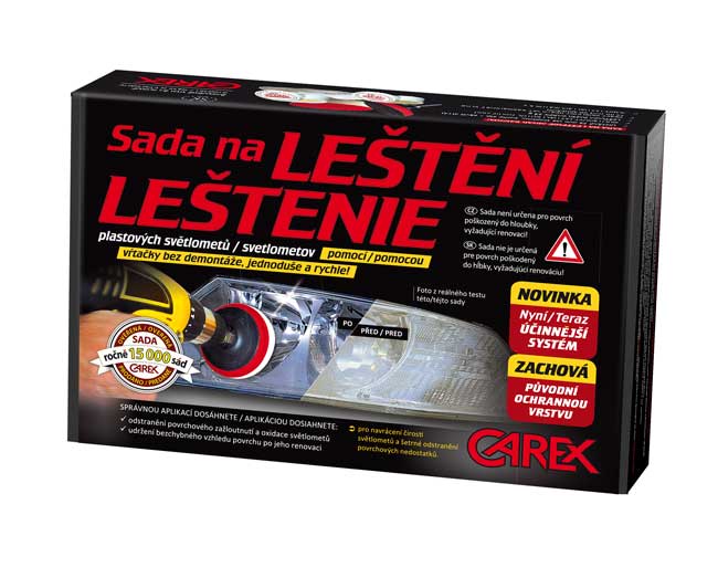 CAREX sada na leštění a ochranu povrchu světlometů - malá
