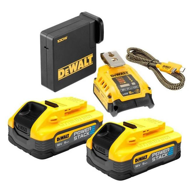 DeWALT DCB094H2 nabíjecí sada POWERSTACK 2x akumulátor 18V 5Ah XR LiIon USB-C