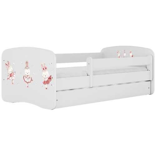 Dětská postel Babydreams+SZ+M bílá 80x160 Tančící králíčci Baumax