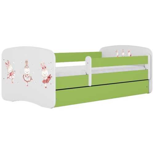 Dětská postel Babydreams+SZ+M zelená 80x160 Tančící králíčci Baumax