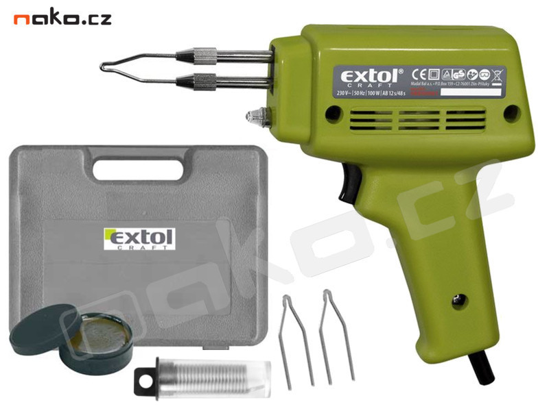 EXTOL CRAFT 9921 trafo pistole pájecí v kufru s příslušenstvím