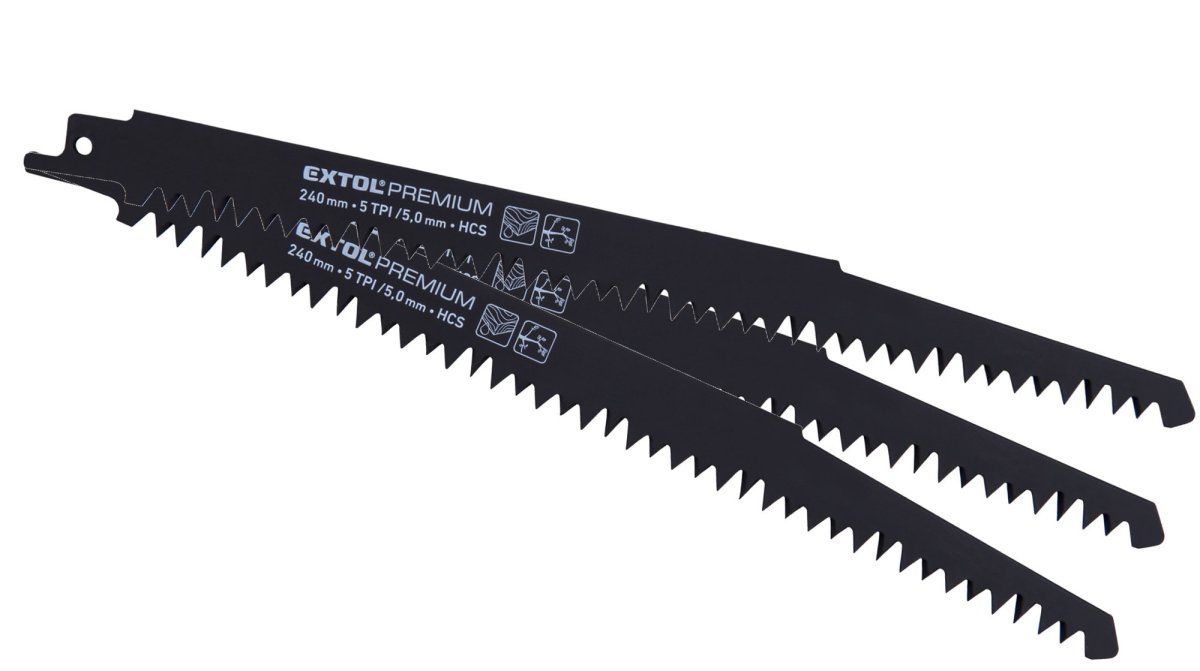 EXTOL PREMIUM 8806102 pilové listy do ocasky 3ks 240mm HCS na mokré větve