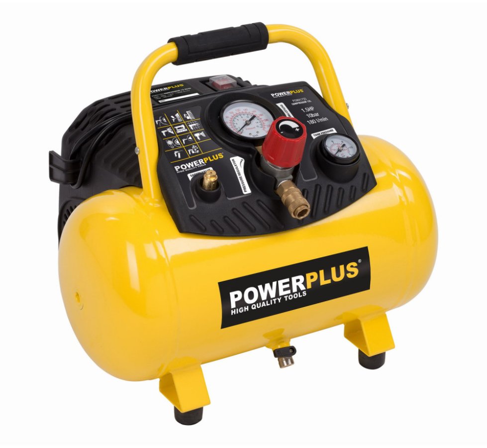 POWERPLUS POWX1723 bezolejový kompresor 12l