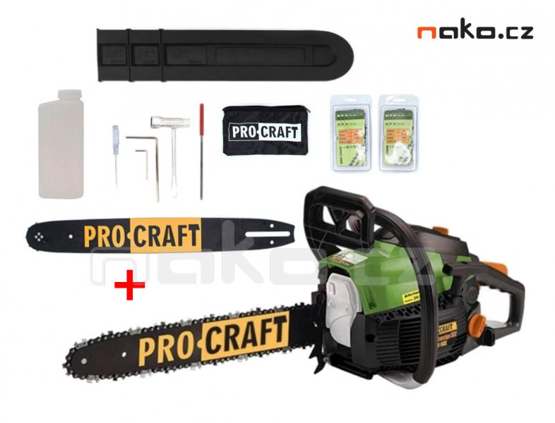 PROCRAFT GS-58X benzínová motorová řetězová pila 35+40cm