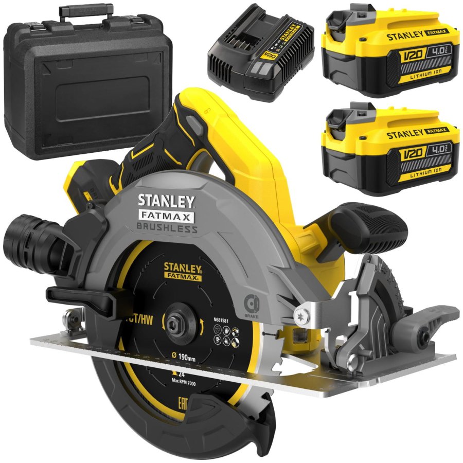 STANLEY FATMAX SFMCS550M2K-QW aku kotoučová pila 190mm 18V LiIon V20