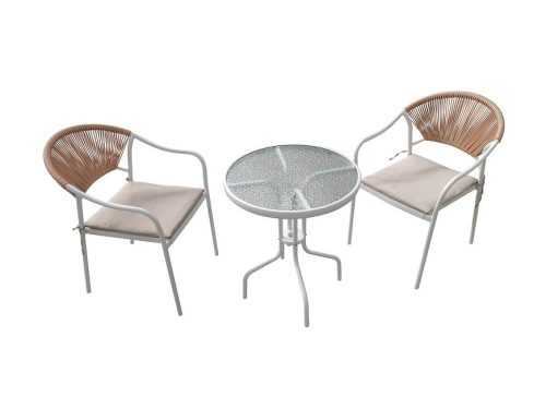 Set zahradního nábytku Bistro bílá/béžová Baumax