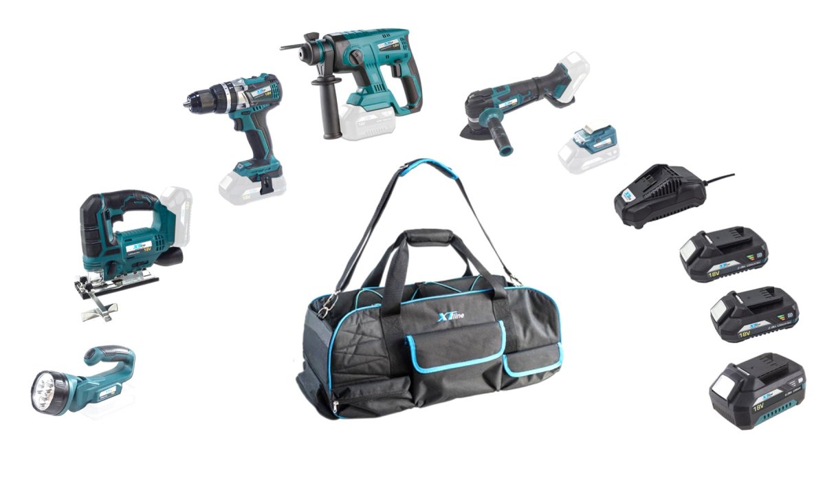 XTline XT102610 sada aku nářadí 18V LiIon 10dilů „SET 2 “