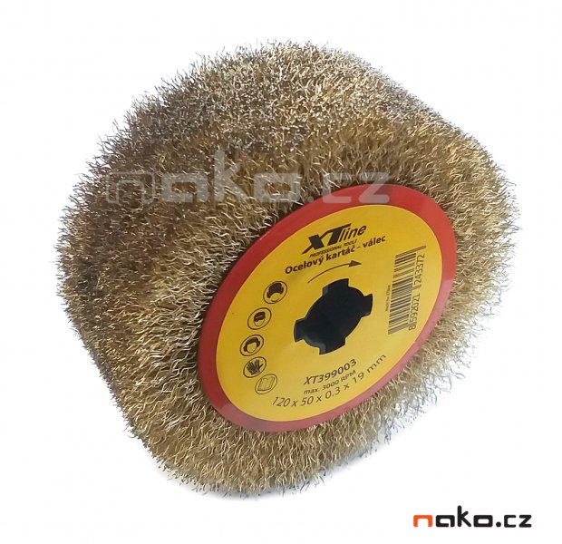 XTline XT399003 kartáč ocelový pomosazený 120x50mm pro satinační brusku XT105345