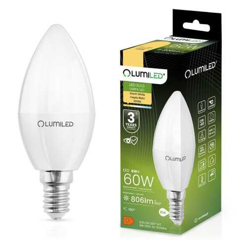 Žárovka Led svíčka 8W E14 806LM CB 3000K BIZPROJEKT
