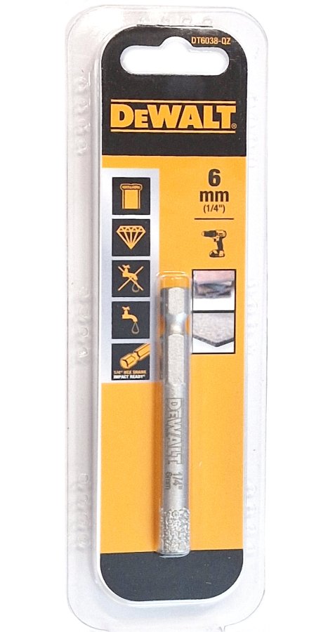 DeWALT DT6038 diamantová vrtací korunka na obklady a dlažbu 6mm